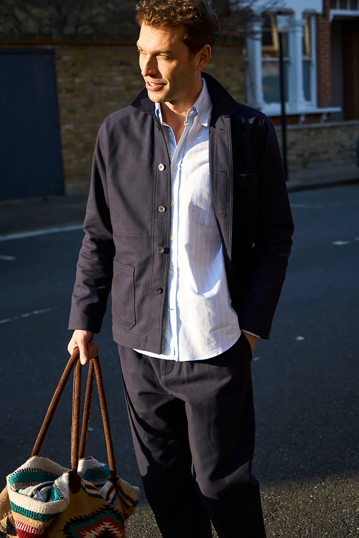 Recycled Heavy Duty Twill Navy Jacket - Image 7