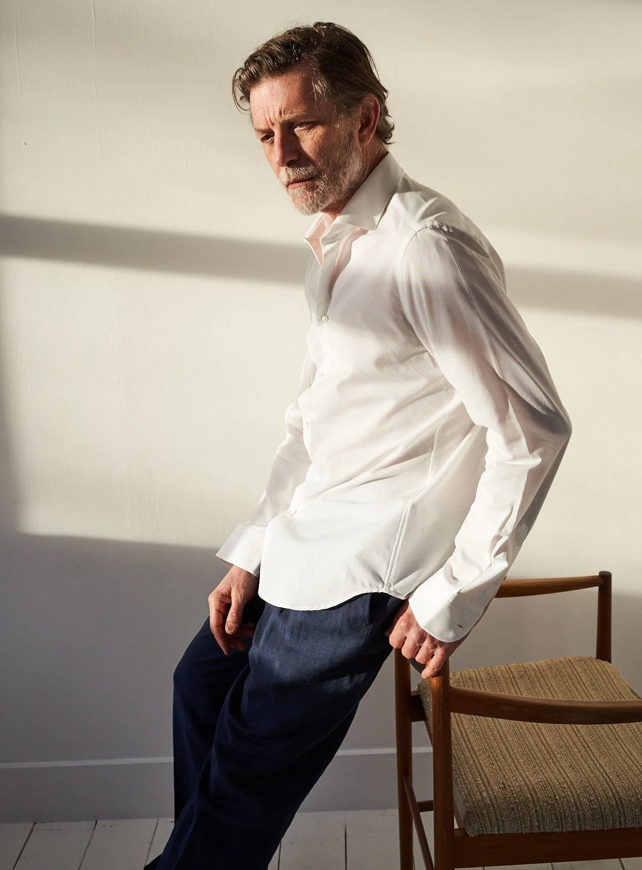 Recycled Italian White Cut Away Shirt - Image 7