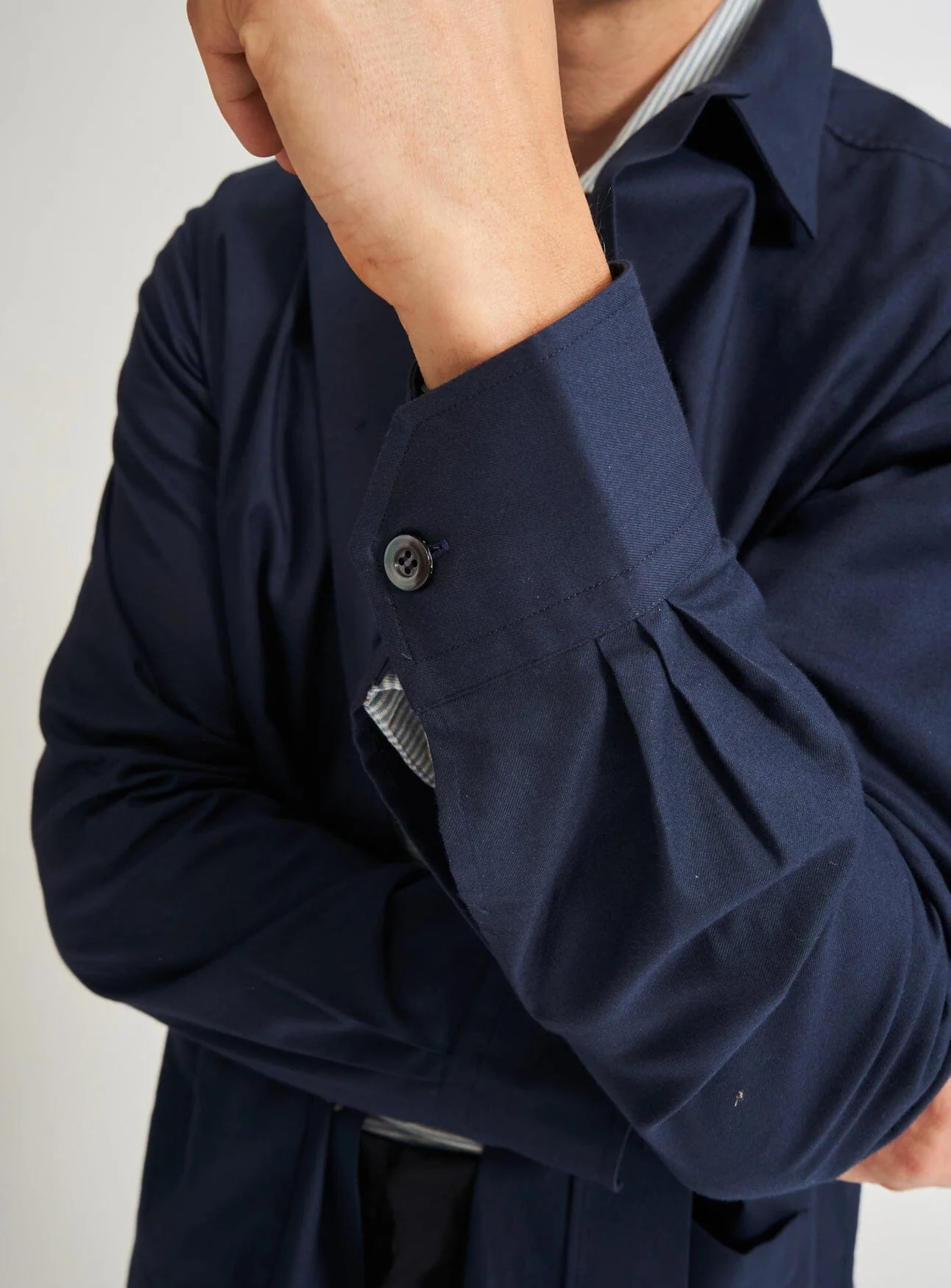Regenerative Cotton Navy Shirt Jacket - Image 10