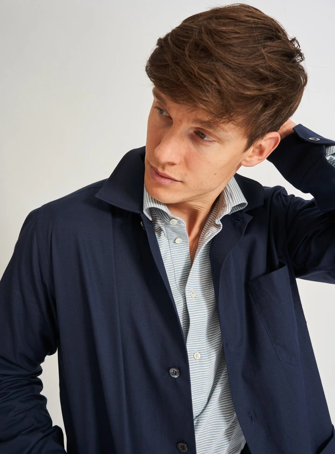 Regenerative Cotton Navy Shirt Jacket - Image 11