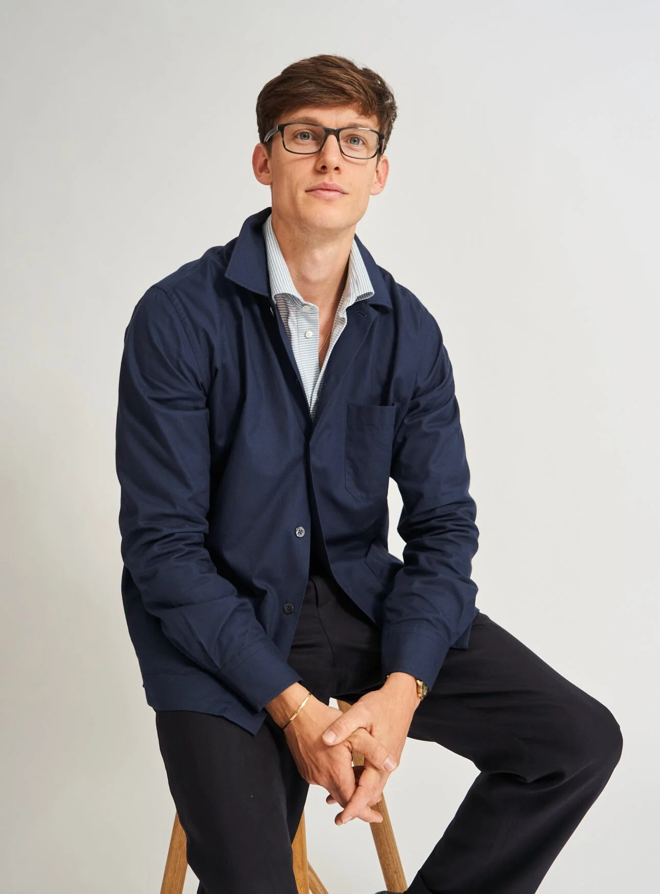 Regenerative Cotton Navy Shirt Jacket - Image 9
