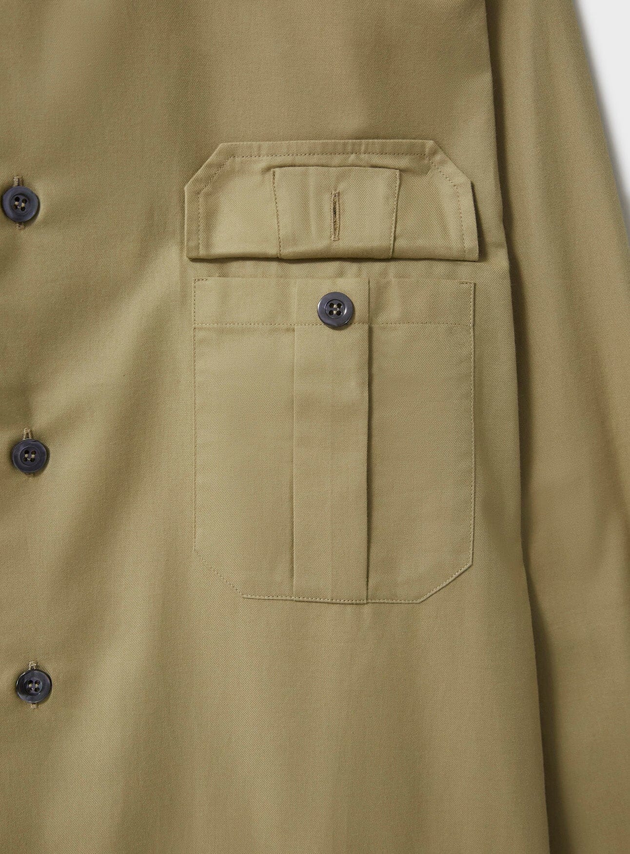 Regenerative Cotton Twill Khaki Overshirt - Image 3