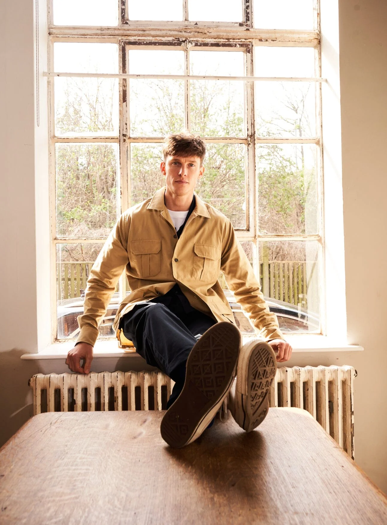Regenerative Cotton Twill Khaki Overshirt - Image 6