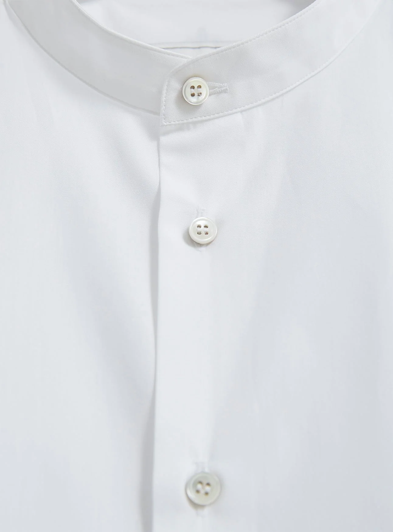Regenerative Cotton Poplin White Nehru Shirt - Image 7