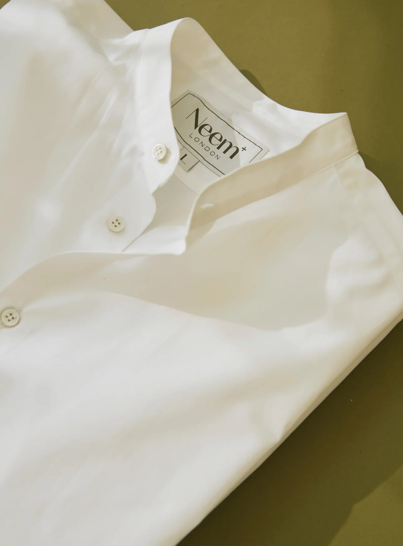 Regenerative Cotton Poplin White Nehru Shirt - Image 8