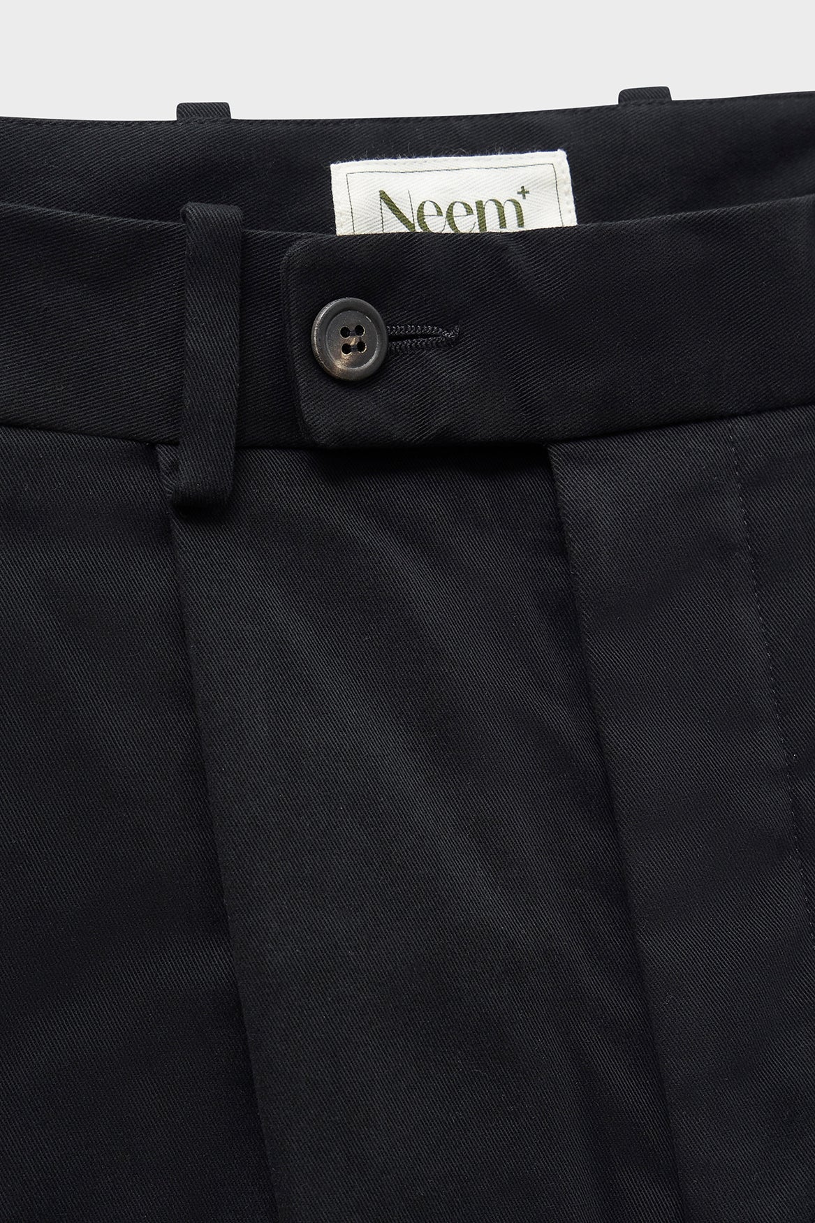 Organic Cotton Stretch Black Pleated Trouser - Image 4