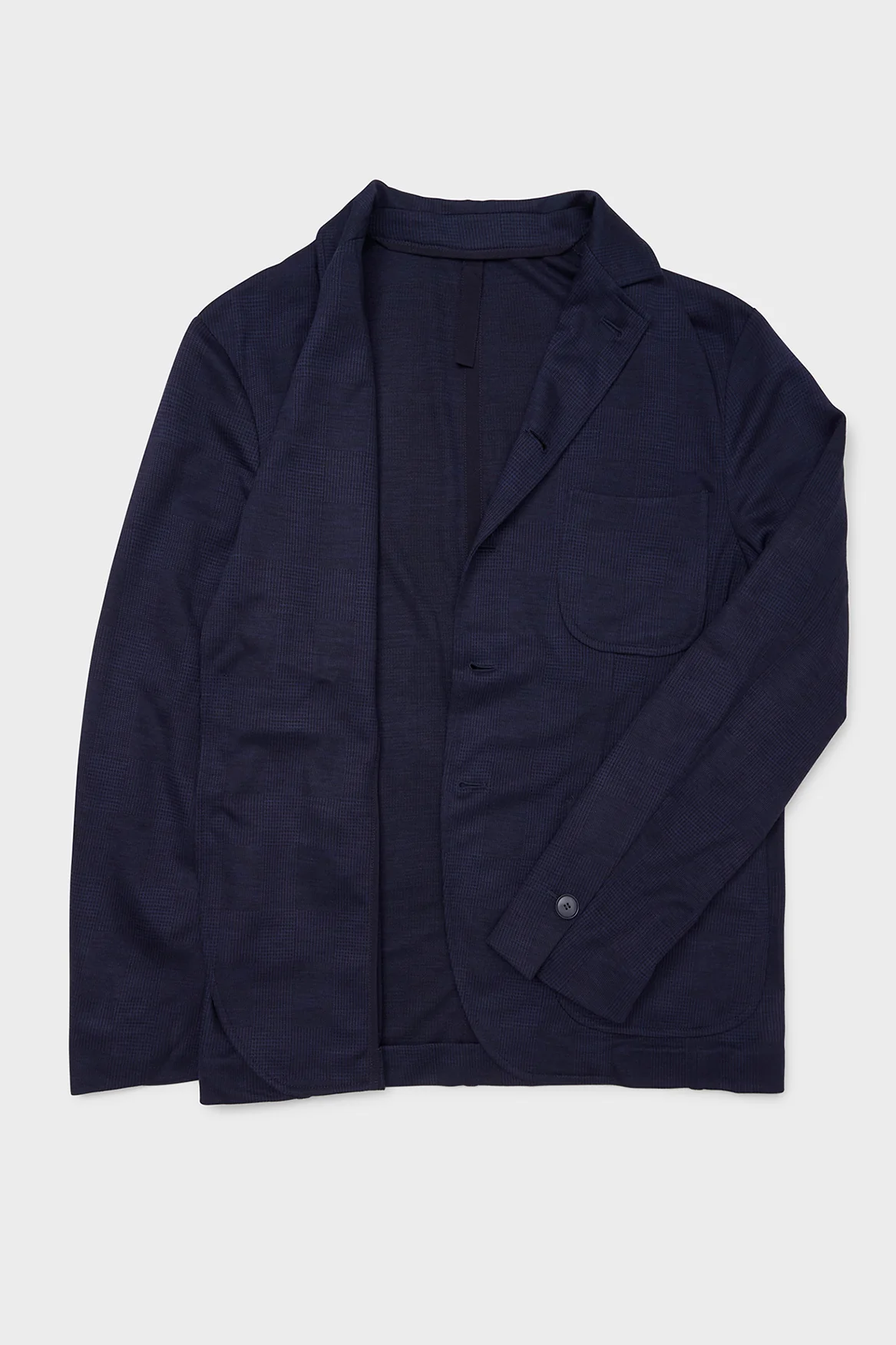 ZQ Merino Wool Dark Navy Prince of Wales Check Blazer - Image 8