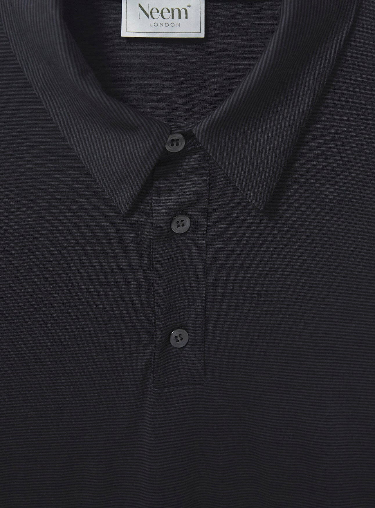 ZQ Merino Wool Black Stripe Long Sleeve Polo - Image 3
