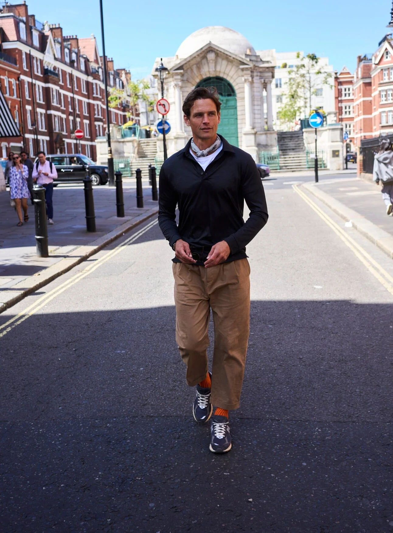 ZQ Merino Wool Black Stripe Long Sleeve Polo - Image 7