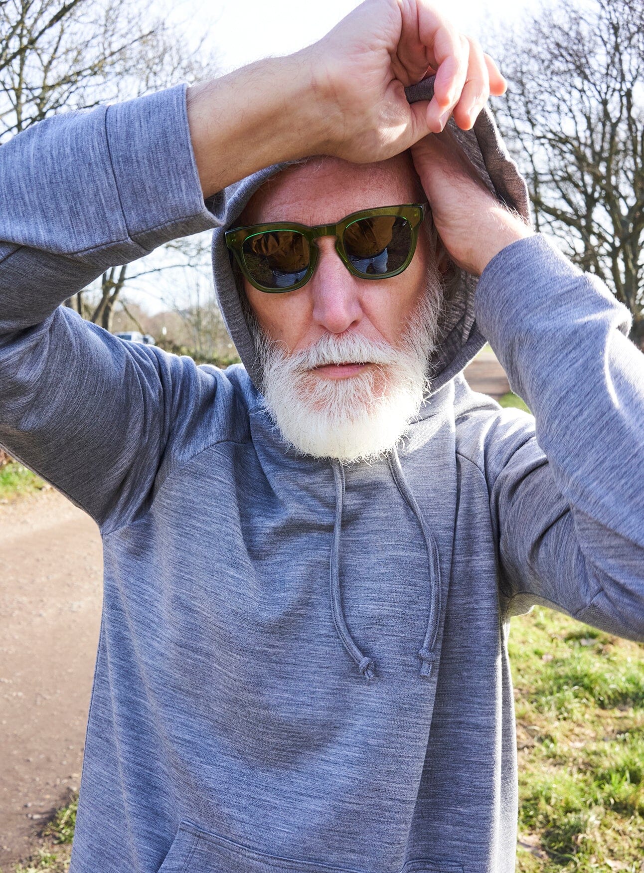 ZQ Merino Fleece Backed Silver Modern Hoodie - Image 3