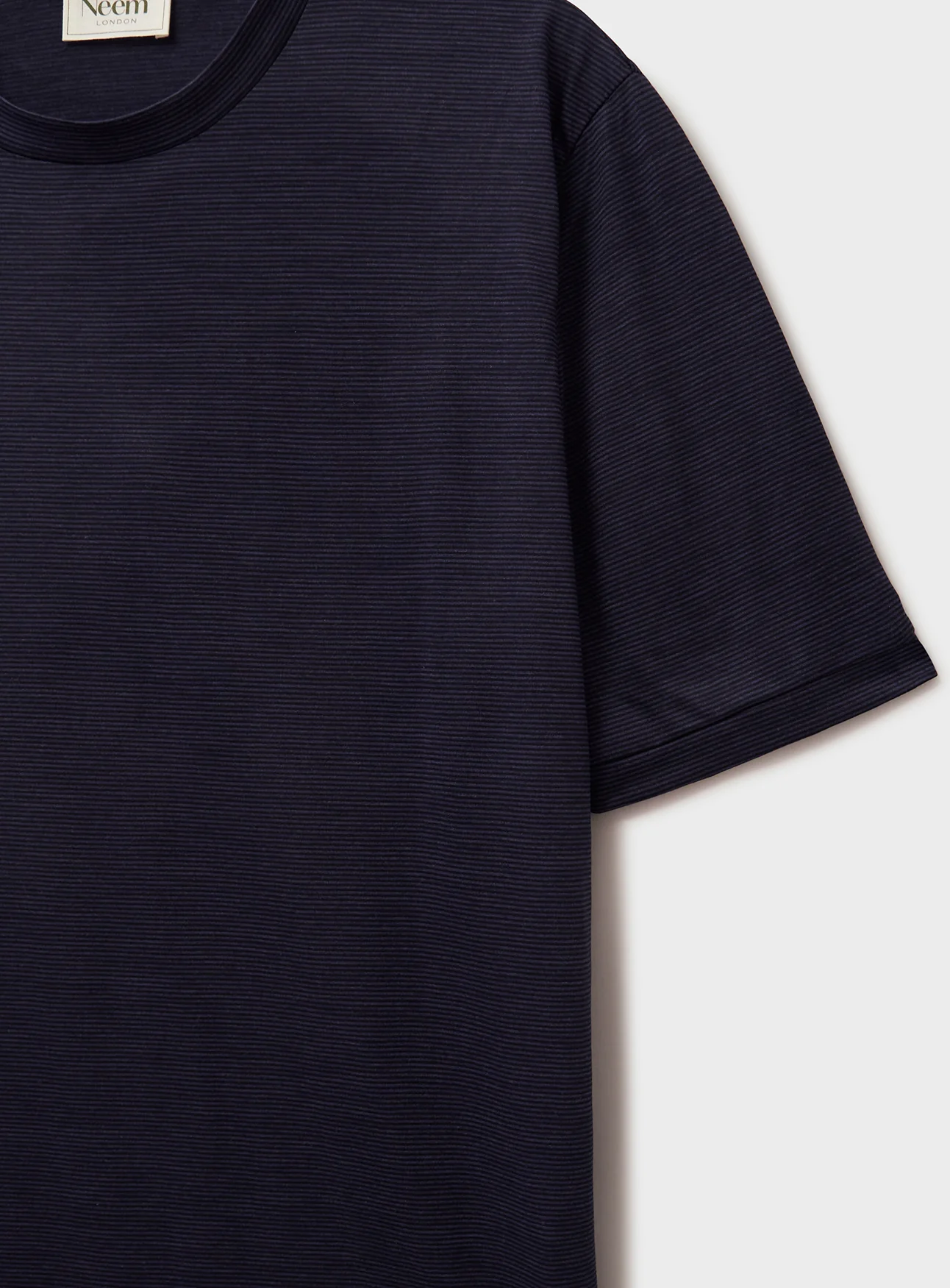 ZQ Merino Navy Stripe Super 120s T-Shirt - Image 5