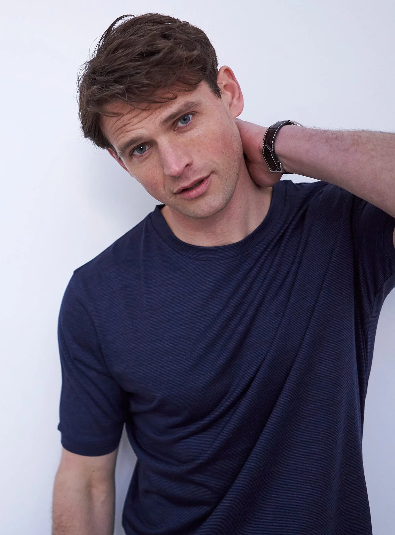 ZQ Merino Navy Stripe Super 120s T-Shirt - Image 7