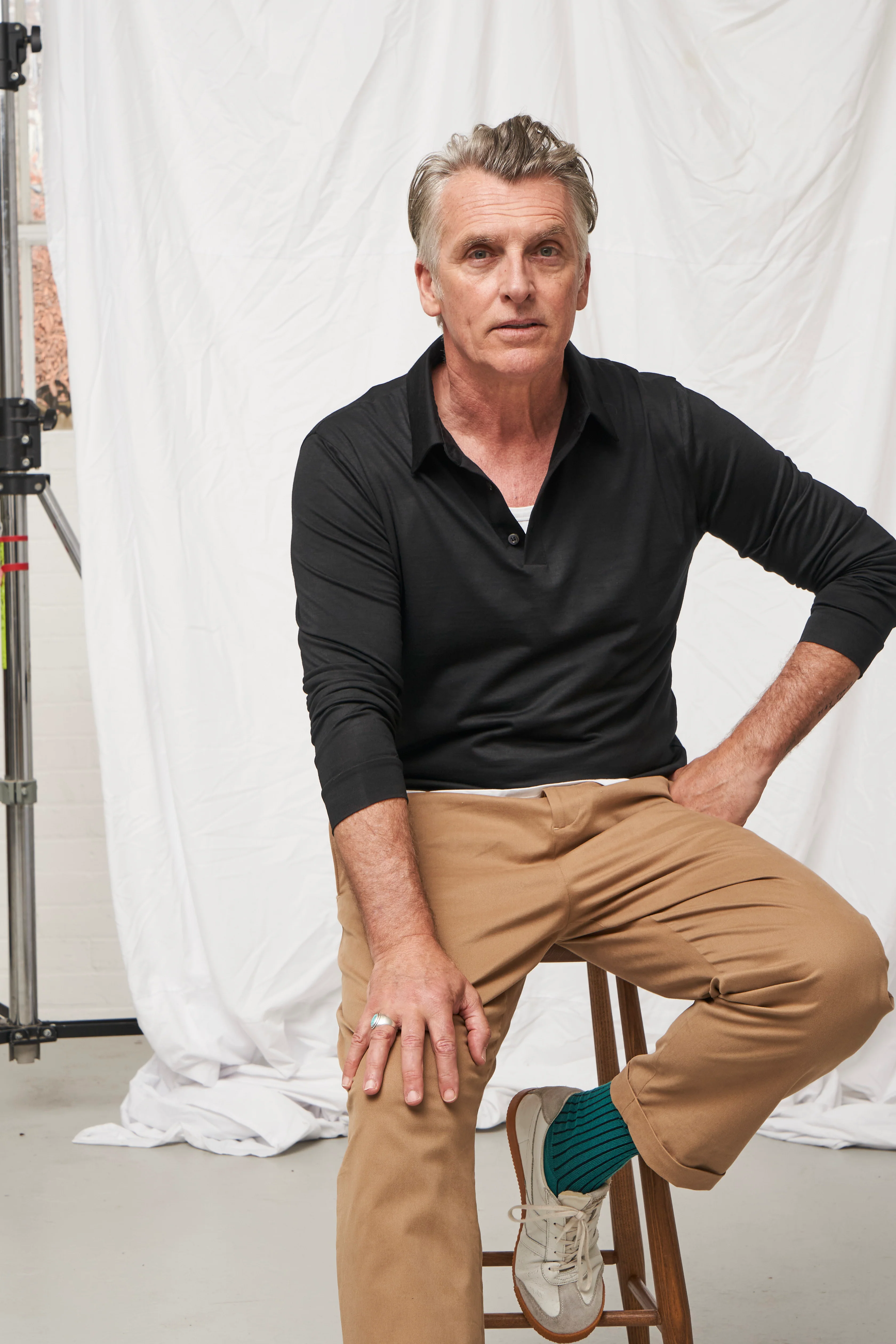 ZQ Merino Wool Jersey Black Long Sleeve Polo Shirt - Image 3