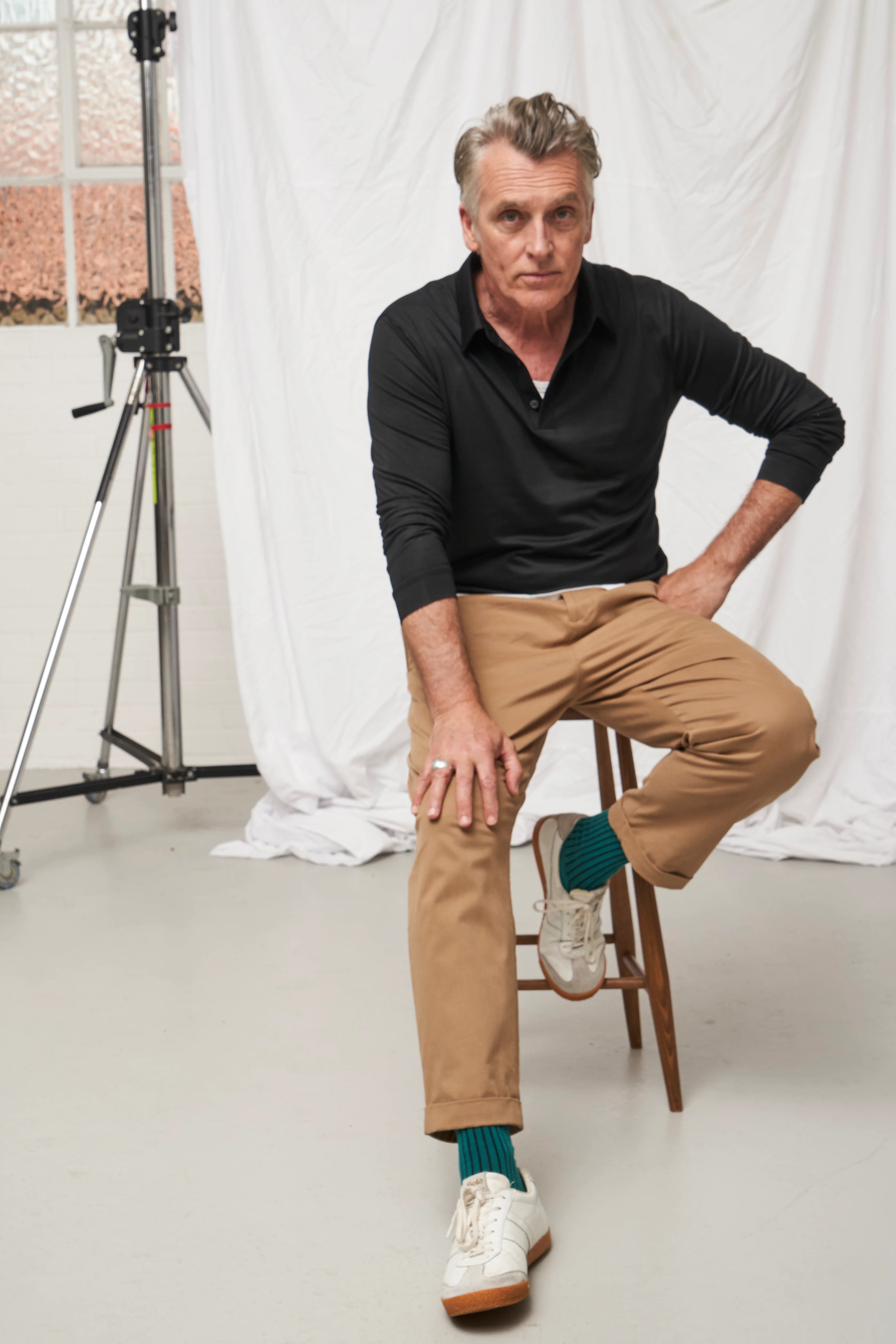 ZQ Merino Wool Jersey Black Long Sleeve Polo Shirt - Image 5