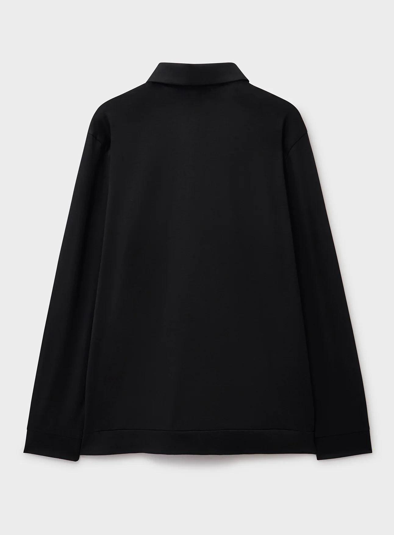 ZQ Merino Wool Jersey Black Long Sleeve Polo Shirt - Image 8