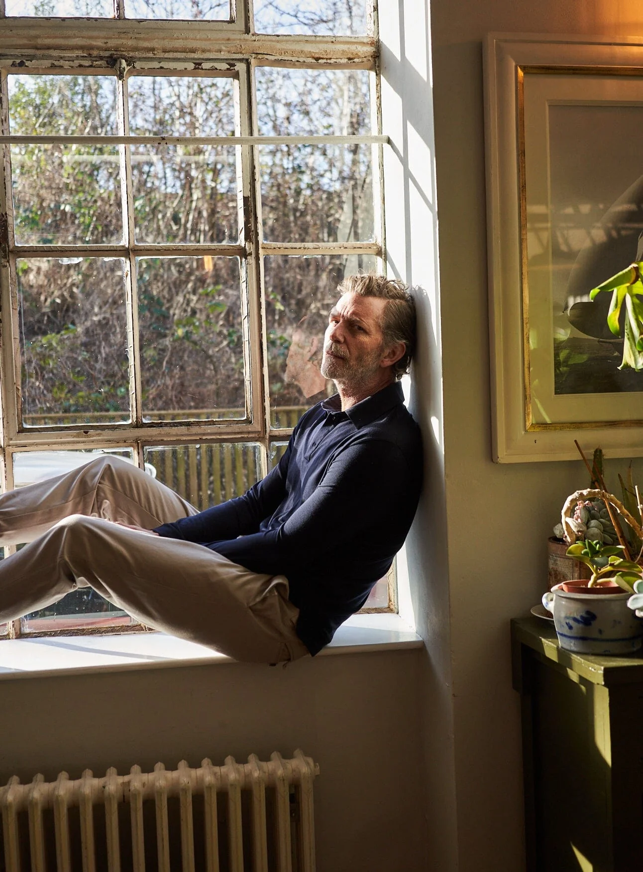 ZQ Merino Wool Jersey Navy Long Sleeve Polo - Image 4